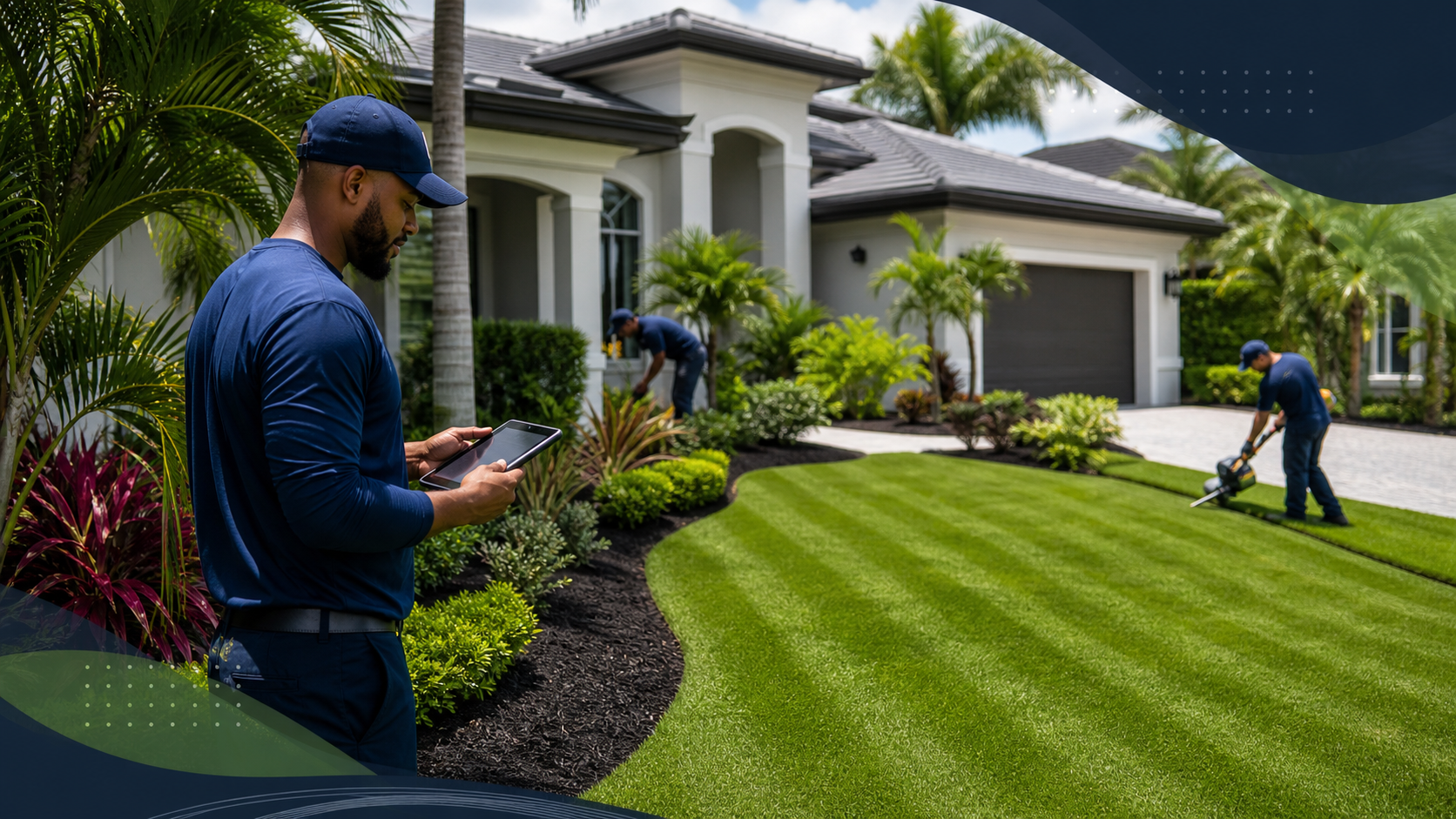 Fresh landscaping and lawn maintenance campaign visual