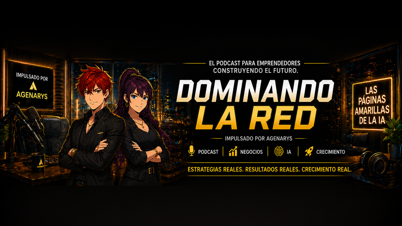 Dominando La Red banner with Raven and Amara