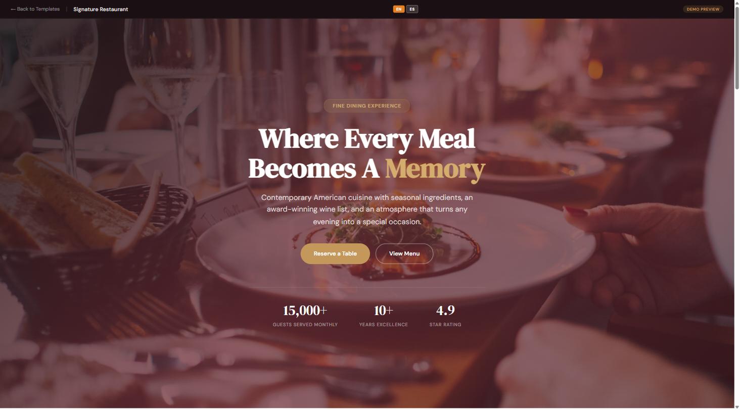 Restaurant website template